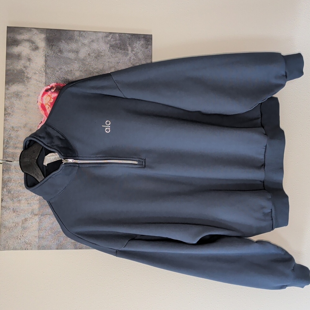 Alo Zip Pullover In Bluestone